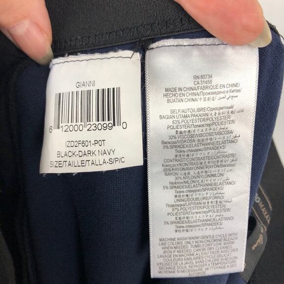 BCBGMaxAzria Gianni Black & Navy Contrast Colorblock Cargo Pants Small - Picture 12 of 15